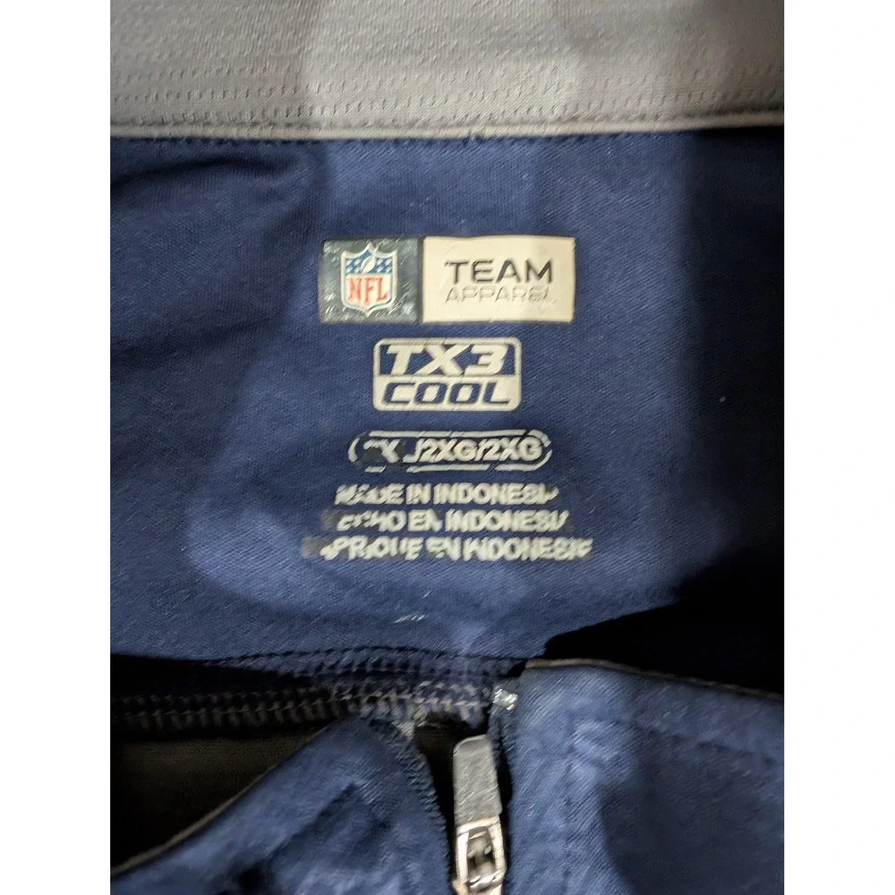 NFL Team Apparel Seattle Seahawks TX3 Cool Quarter Zip Pullover Gray Mens 2XL